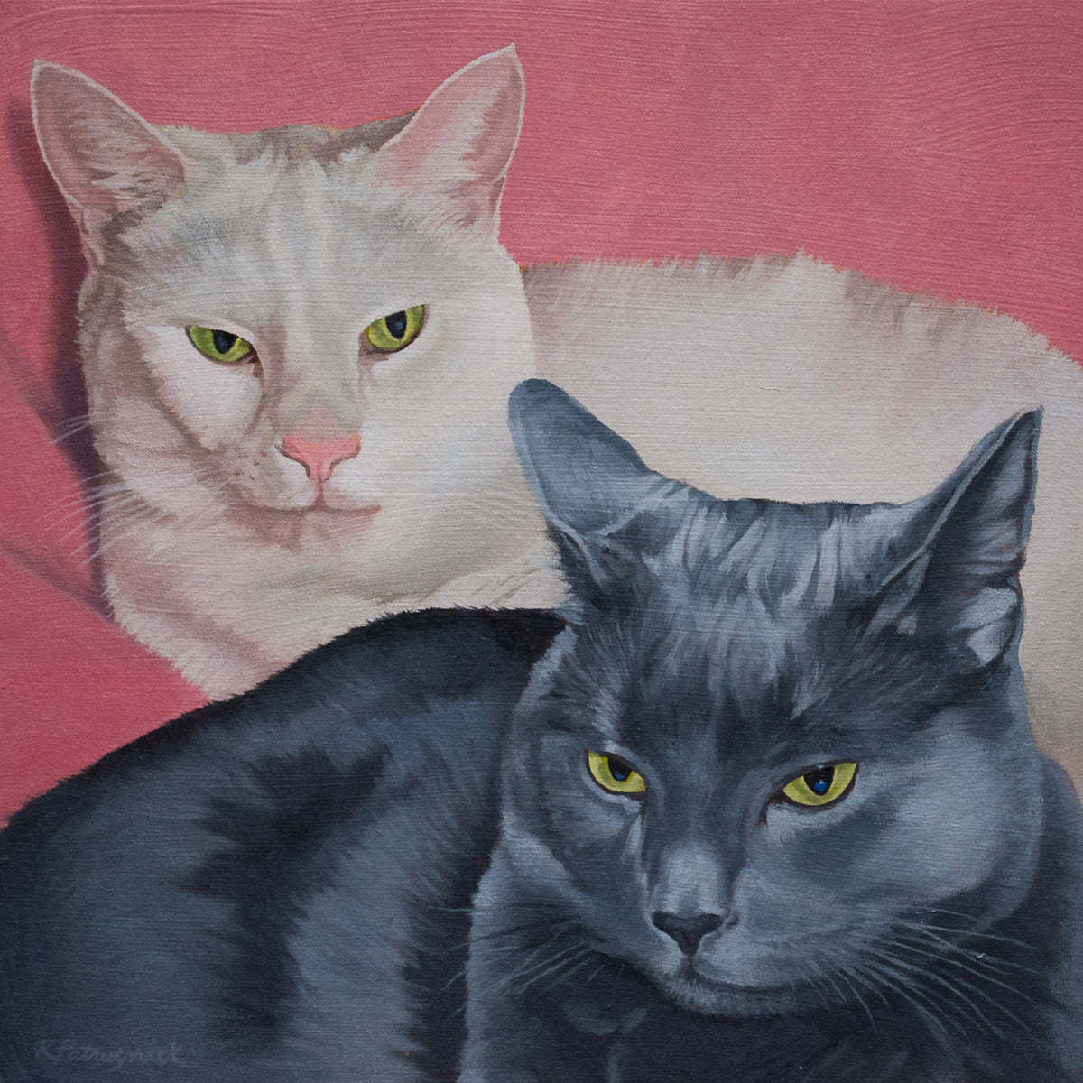 Rocky and Lavender - ORIGINAL OIL PAINTING - pet portrait commission