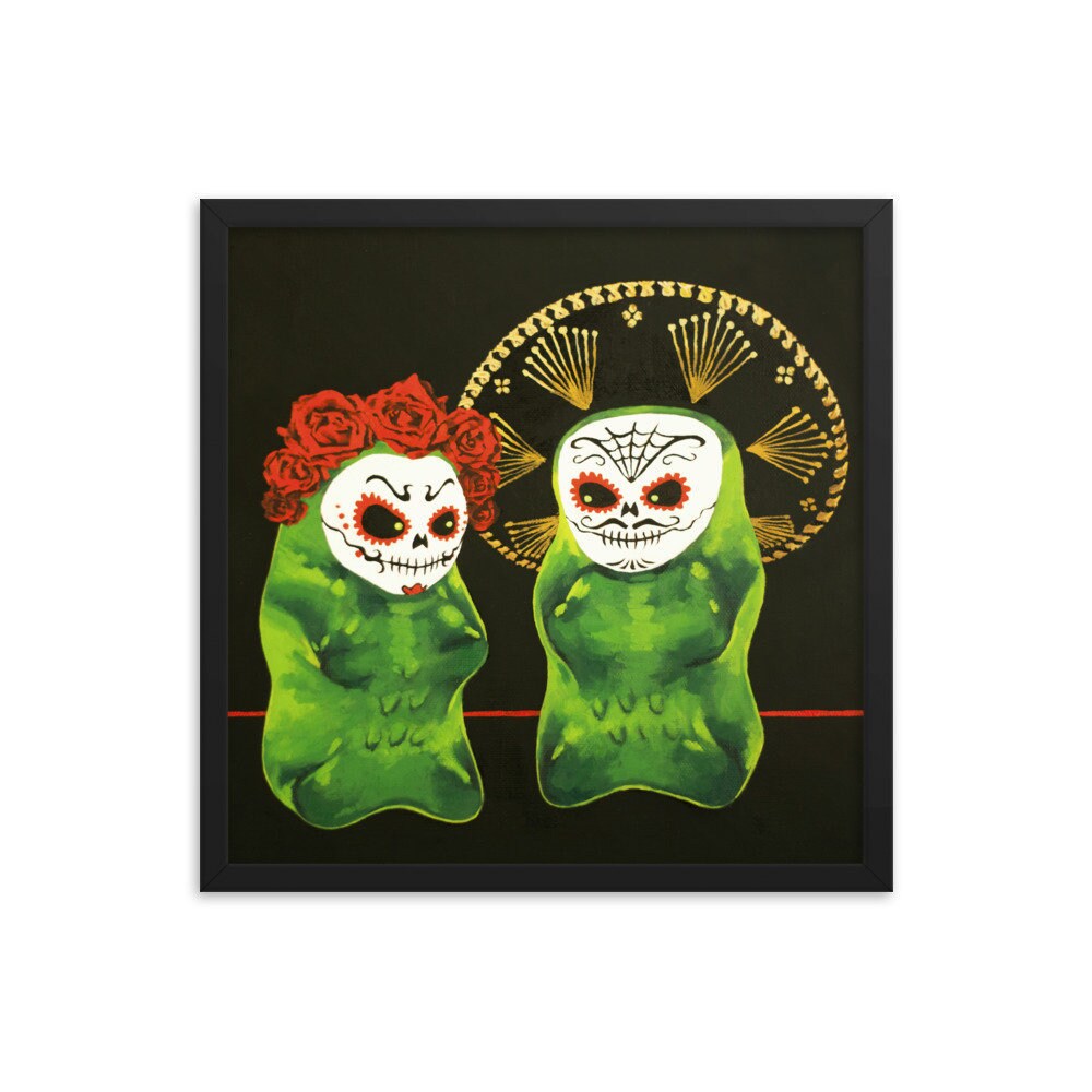 Gummy Bear Day Of The Dead - Framed Art Print