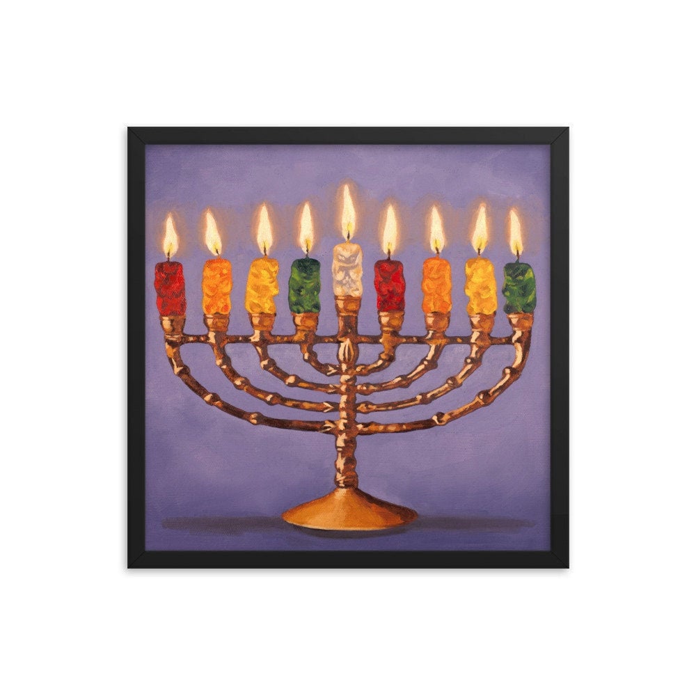 Gummy Bear Hanukkah - Framed Art Print