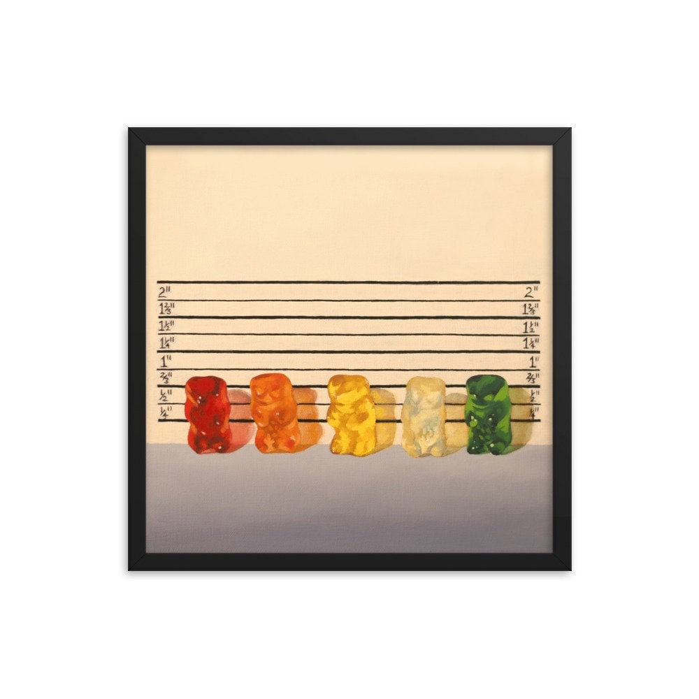 Gummy Bear Line Up - Framed Art Print