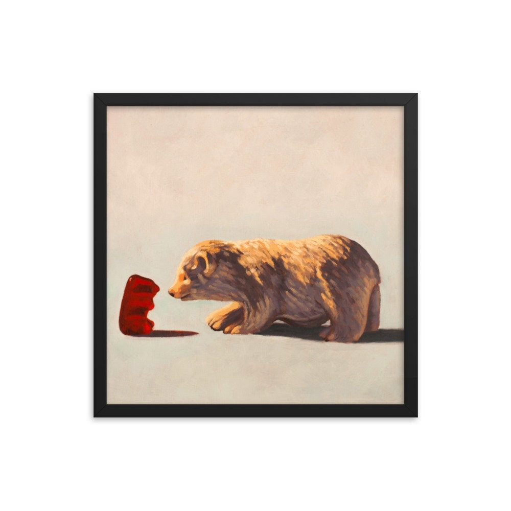 Gummy Bear and Bear - Framed Art print