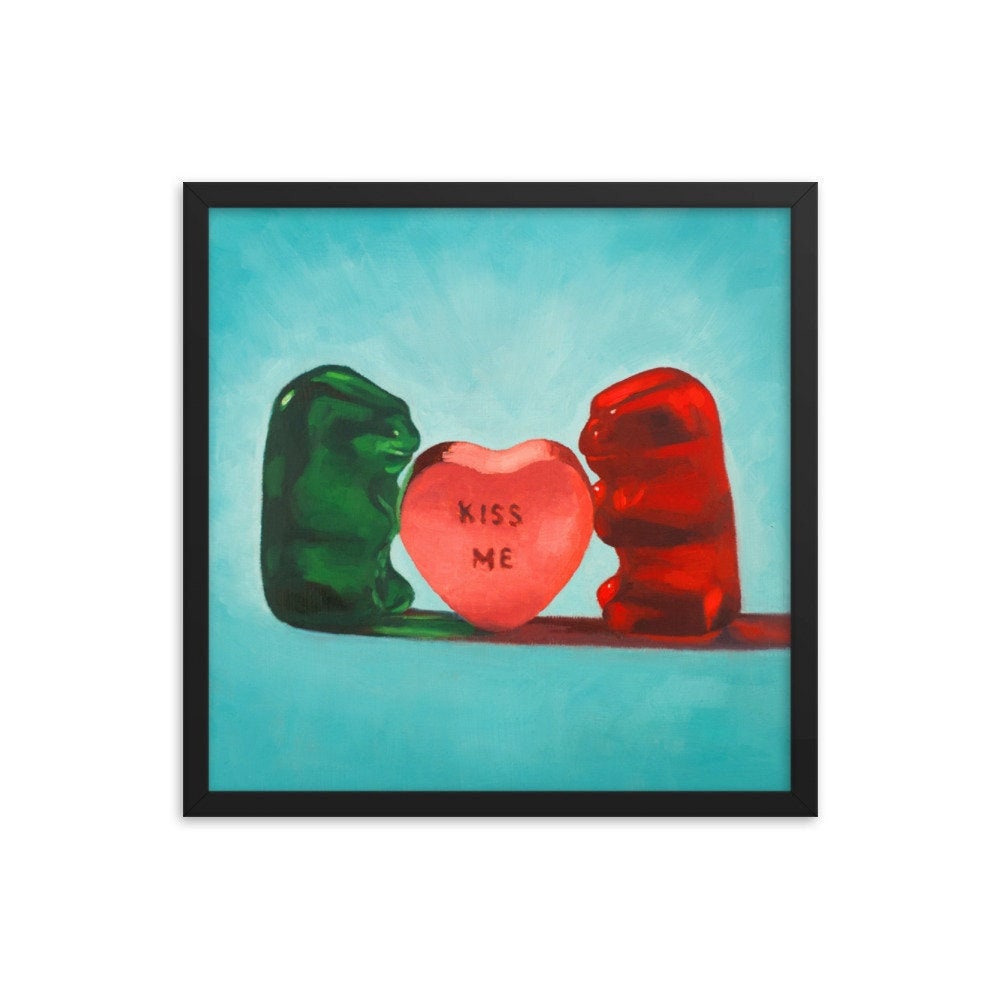 Gummy Bear Valentines Day Gift - Framed Art Print