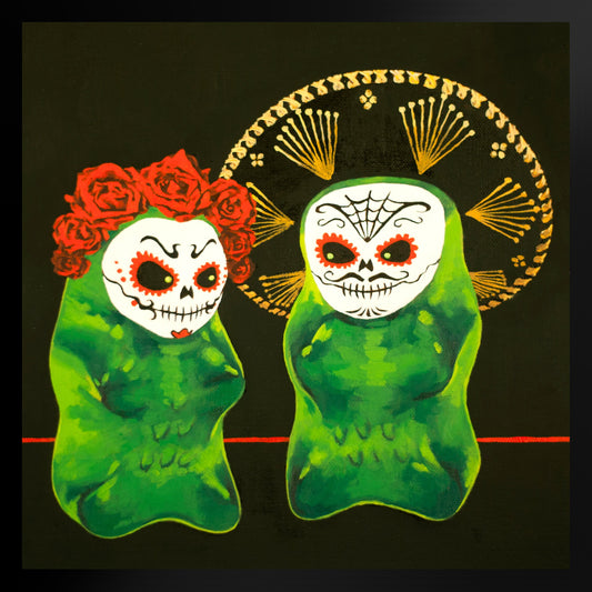 Gummy Bear Day Of The Dead - Framed Art Print
