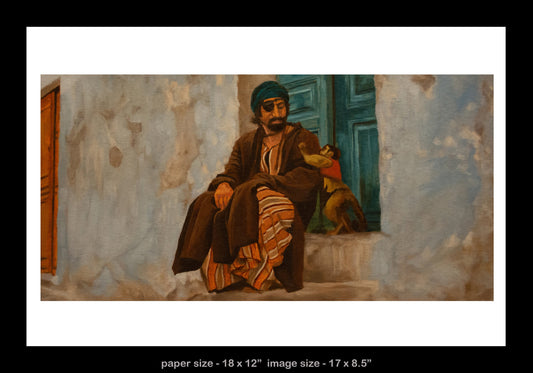Raiders of the Lost Ark - art print - Egyptian man and monkey
