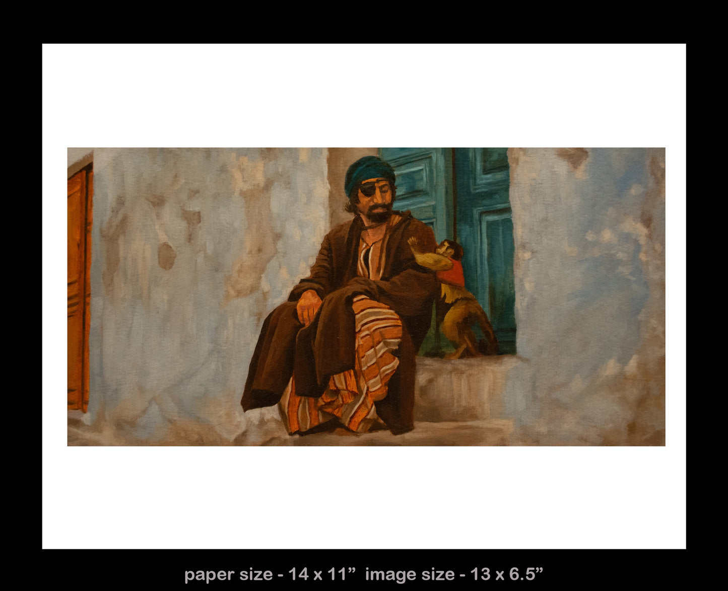 Raiders of the Lost Ark - art print - Egyptian man and monkey