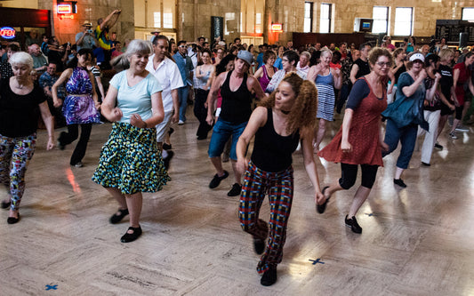 Dance mob at the Portland Train station - photo by Johnny