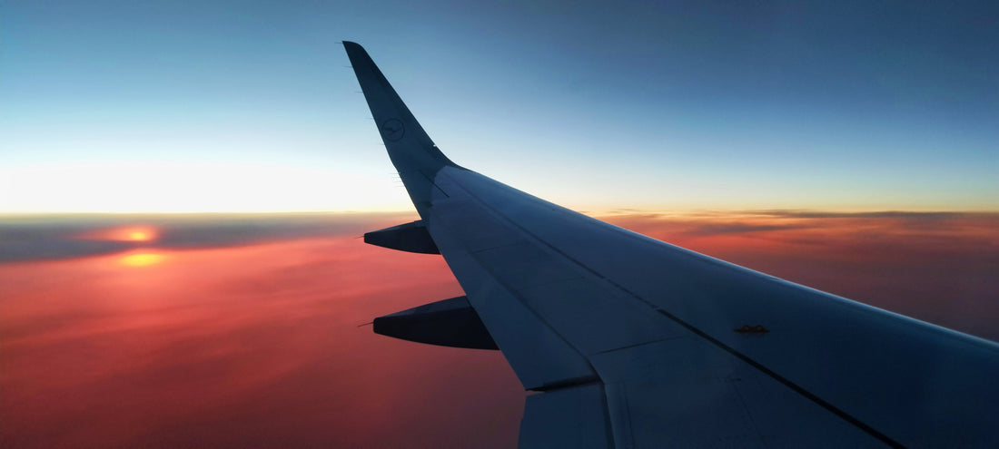 Sunset view from an airplane - photo by author