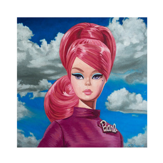 Vintage Doll with Pink Bouffant - Art Print