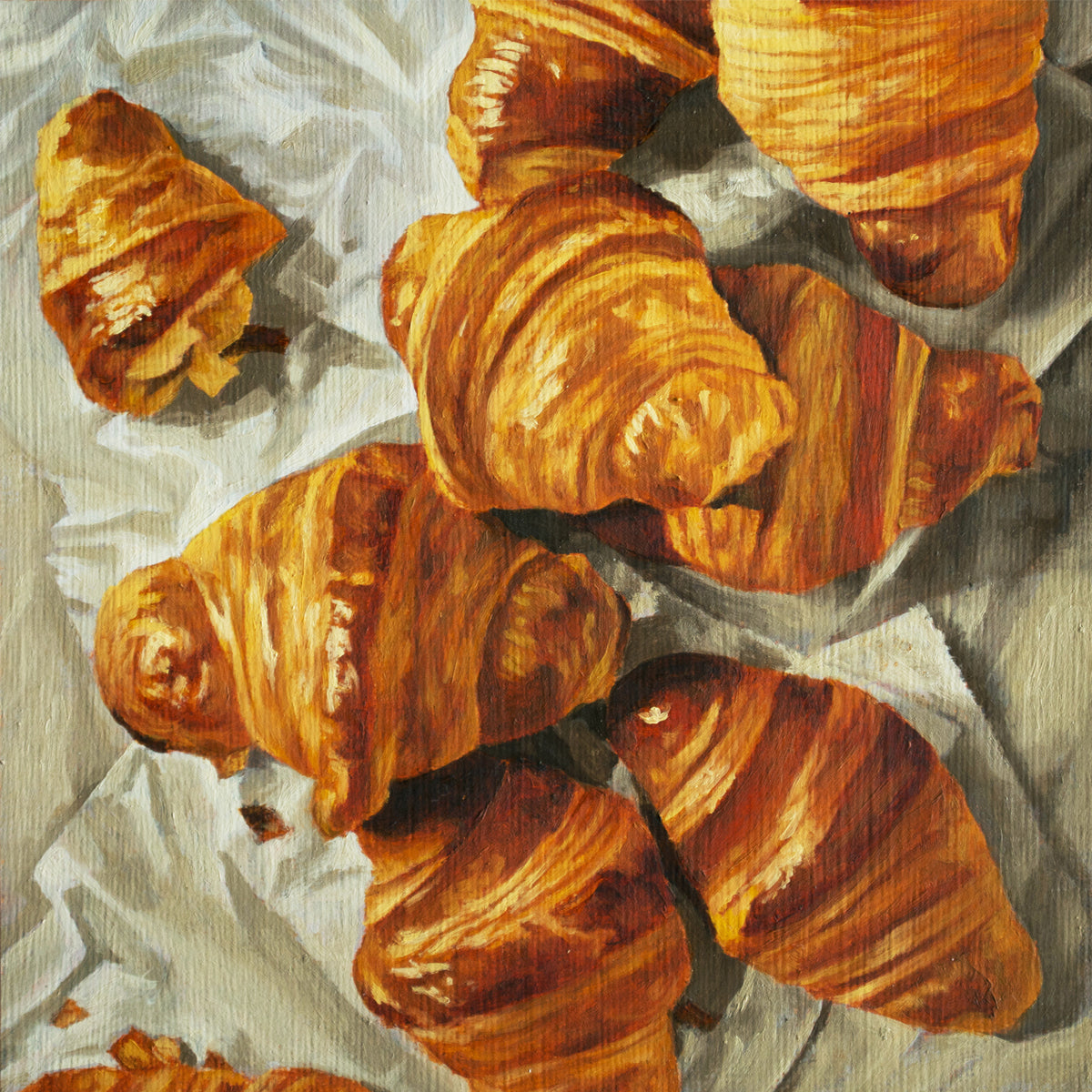 Bunch of Croissants - ORIGINAL OIL PAINTING