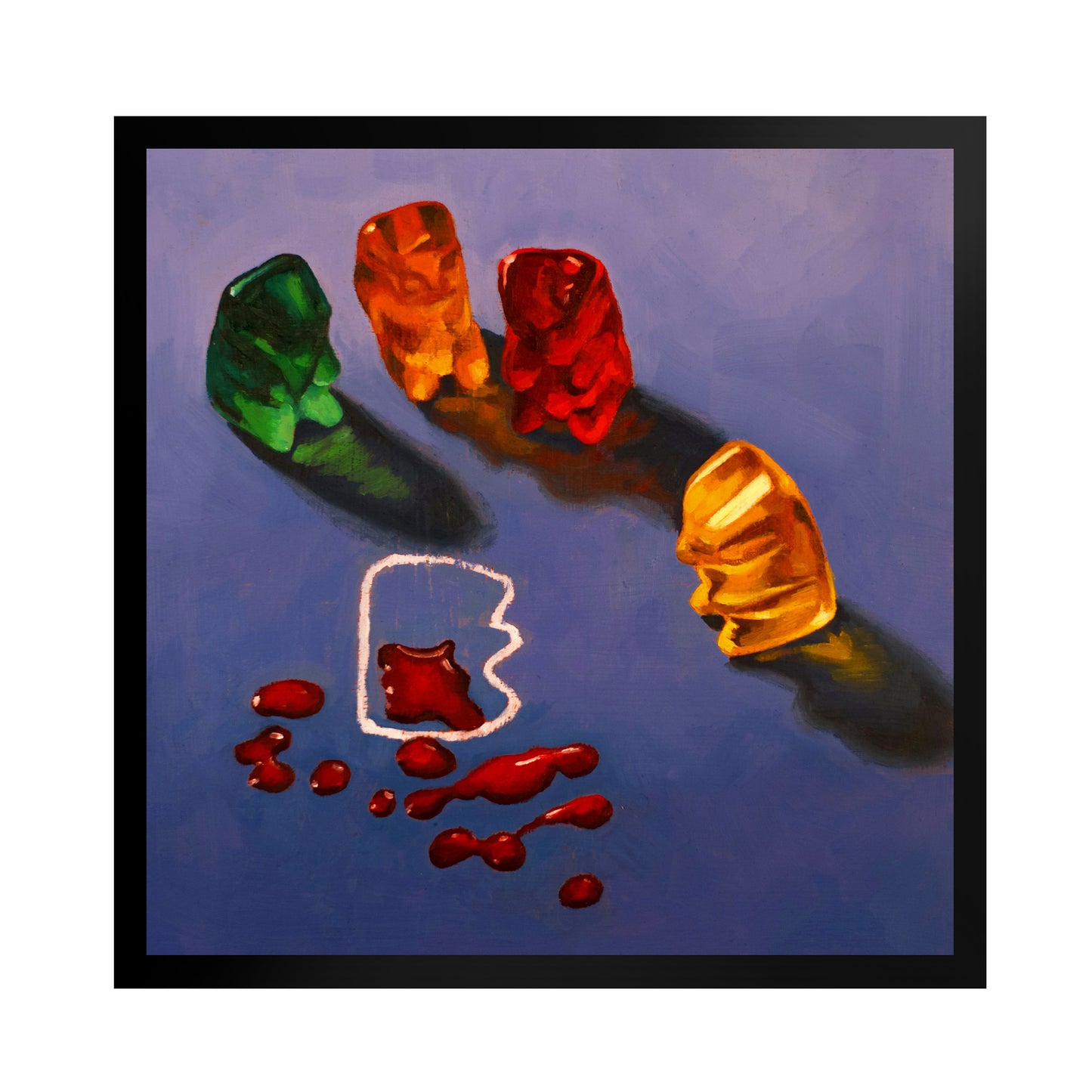 Gummy Bear CSI Crime Scene - Framed Art Print