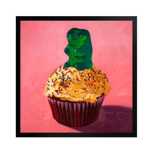 Gummy Bear Cupcake - Framed Art Print