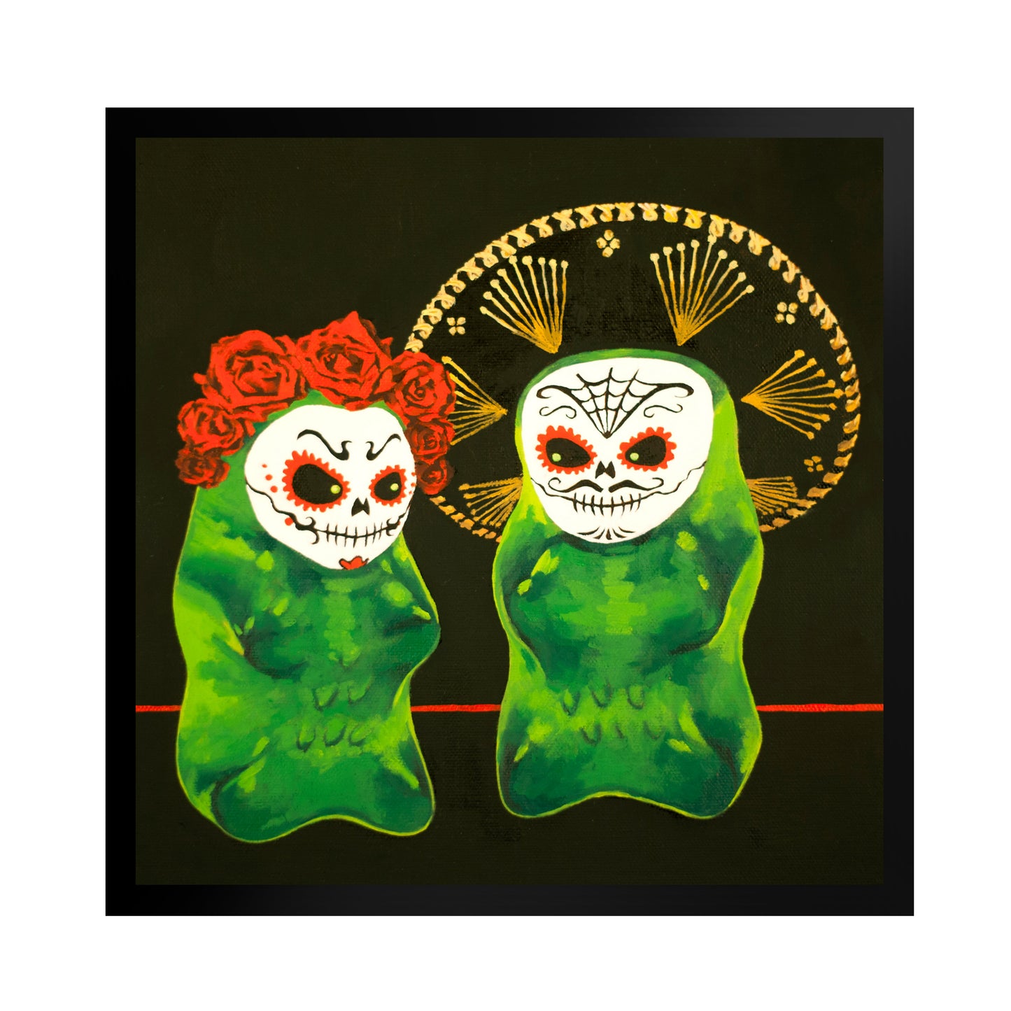 Gummy Bear Day Of The Dead - Framed Art Print