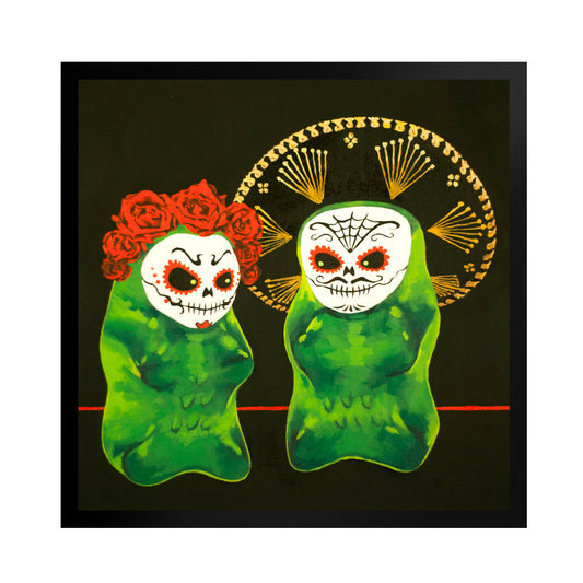 Gummy Bear Day Of The Dead - Framed Art Print
