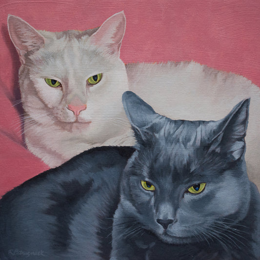 Rocky and Lavender - ORIGINAL OIL PAINTING - pet portrait commission