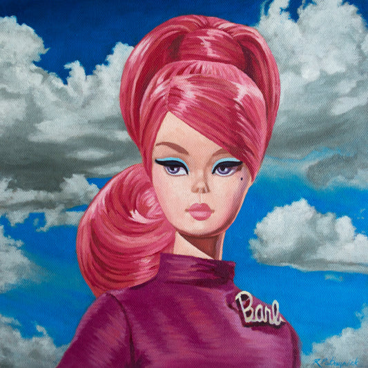 Vintage Doll with Pink Bouffant - Art Print