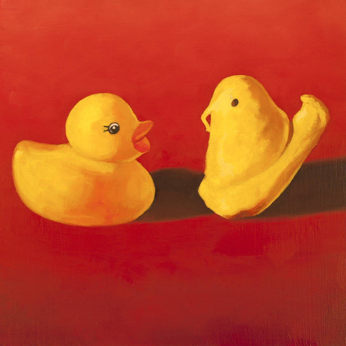 Rubber duck Peeps Art Print from oil painting - Squishy marshmallow nursery art also makes great birthday gift or wedding gift
