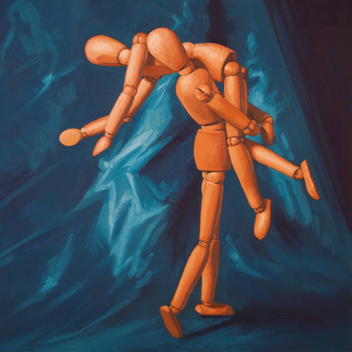 Mannequin Elope Art Print from oil painting - Creepy cute art makes great birthday gift or 20 year anniversary gift