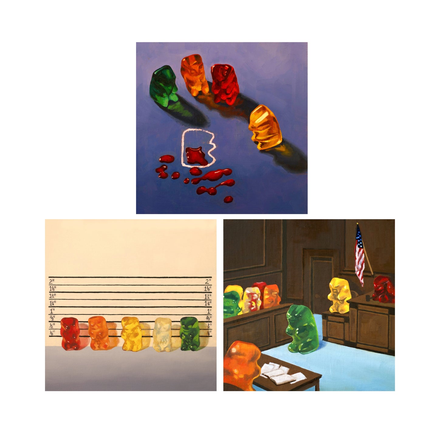 Set of 3 Gummy Bear - Art Prints
