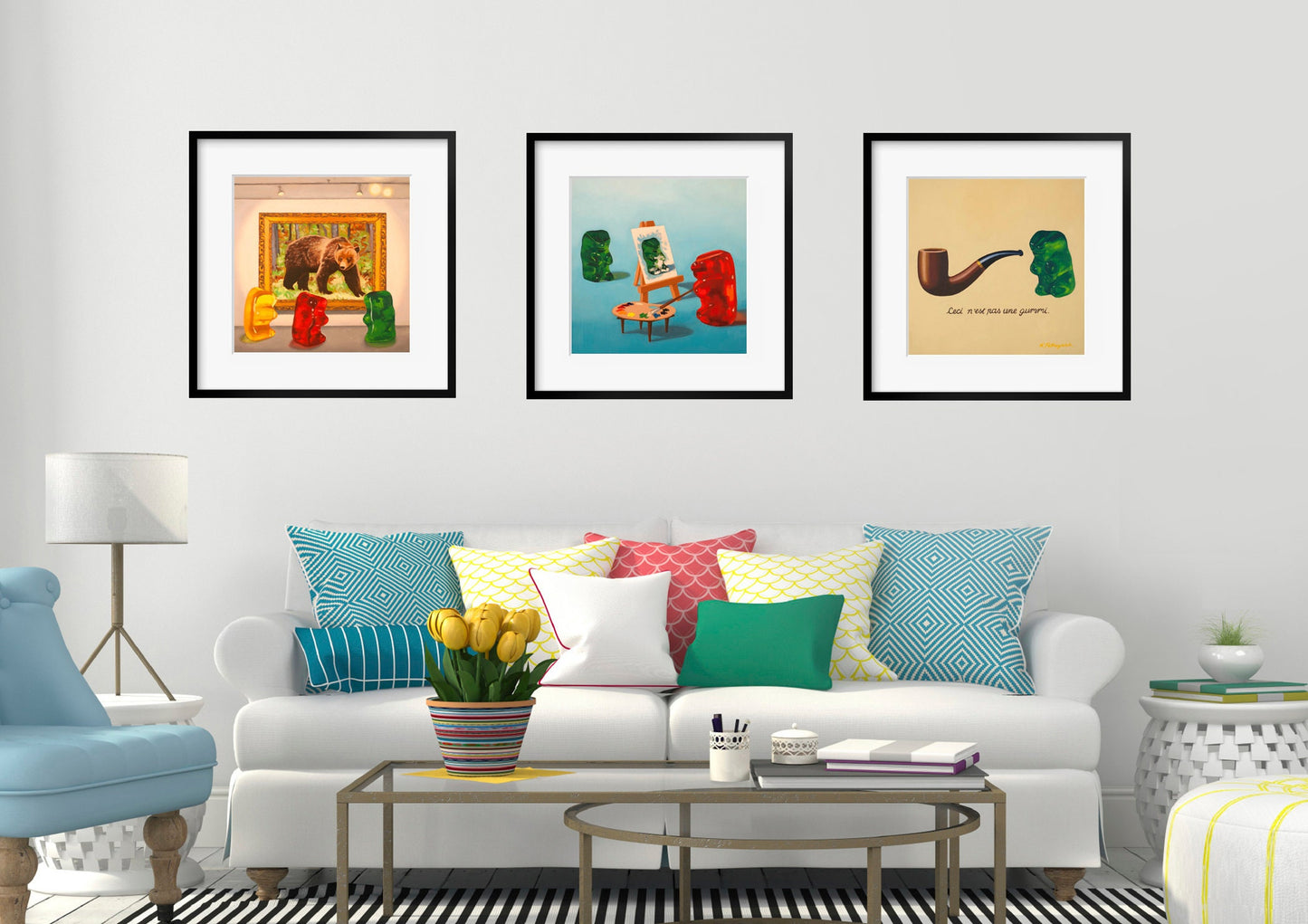 Gummy Bear Art Set of 3 Prints