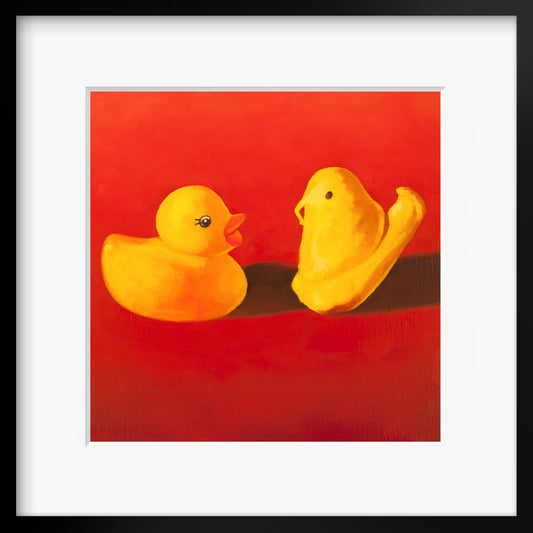 Rubber duck Peeps Art Print from oil painting - Squishy marshmallow nursery art also makes great birthday gift or wedding gift