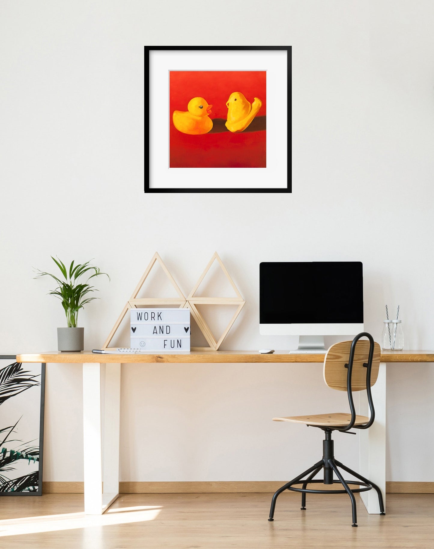 Rubber duck Peeps Art Print from oil painting - Squishy marshmallow nursery art also makes great birthday gift or wedding gift