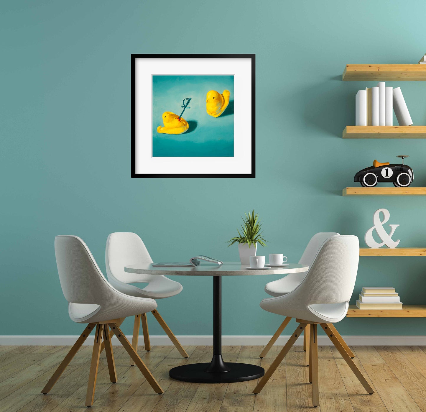Creepy cute Peeps Art Print from oil painting - Funny animal art birthday gift of squishy marshmallow chicken baby
