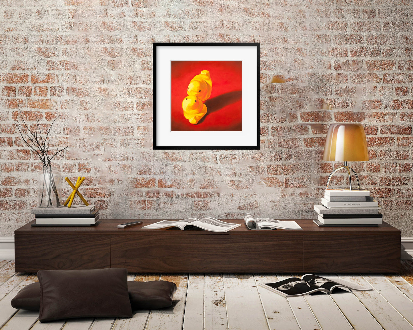 Squishy Peeps Art Print from oil painting - Marshmallow peep show makes great birthday gift or 1 year anniversary gift