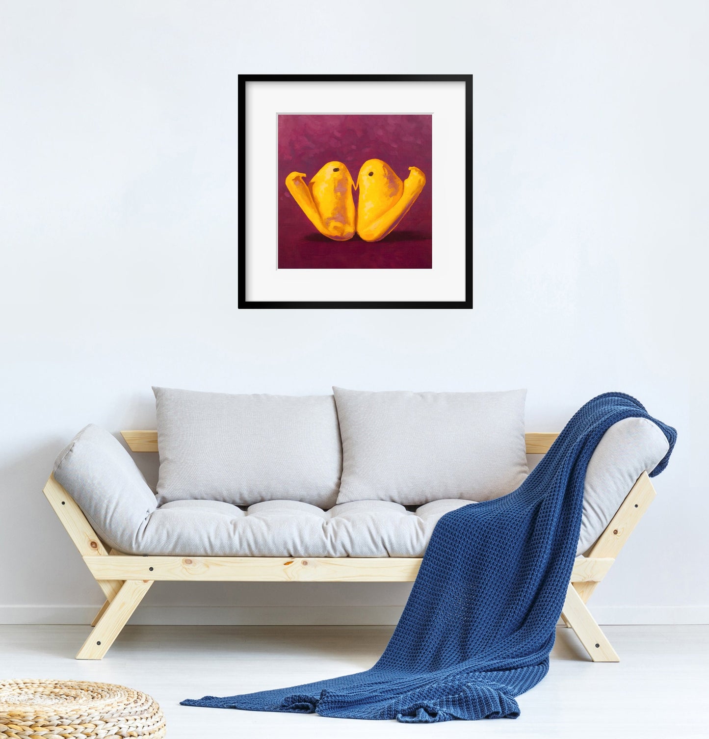 Marshmallow Peeps Art Print from oil painting - Squishy peep show makes great Valentines day gift or 2 year anniversary gift