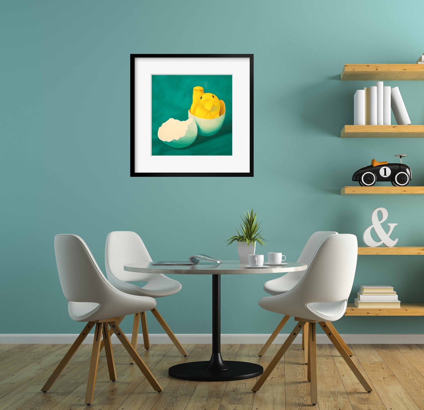 Birthday Peeps Art Print from oil painting - Funny squishy marshmallow peep for Easter basket baby shower or nursery art
