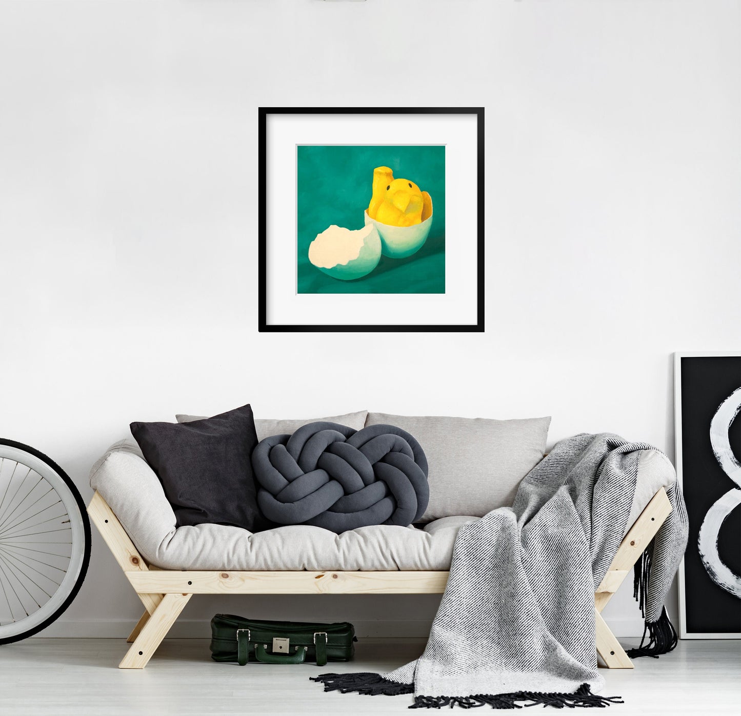Birthday Peeps Art Print from oil painting - Funny squishy marshmallow peep for Easter basket baby shower or nursery art