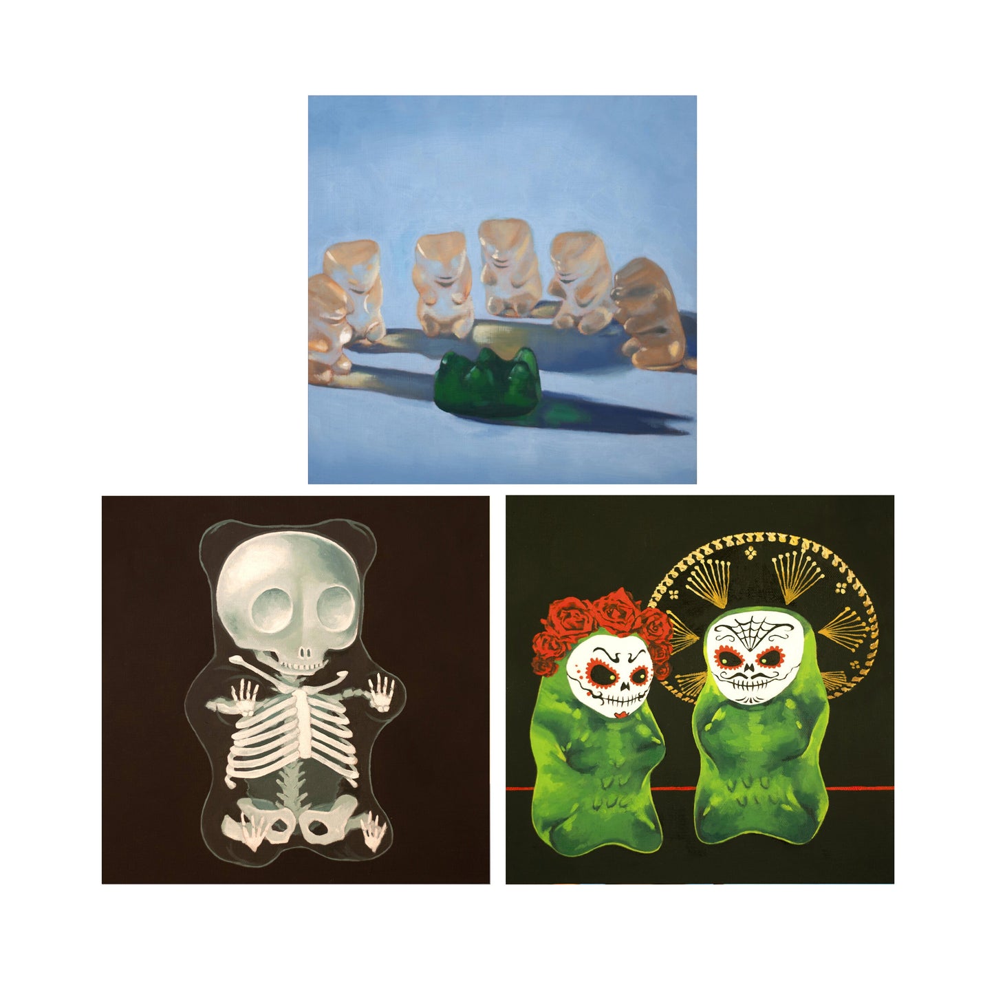 Gummy Bear Art Creepy Cute - Set of 3 Prints
