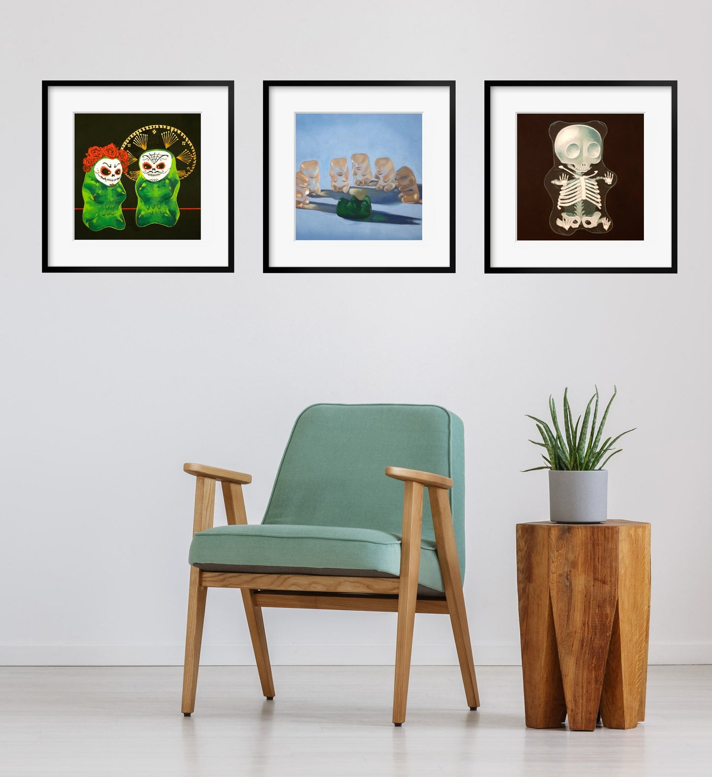 Gummy Bear Art Creepy Cute - Set of 3 Prints