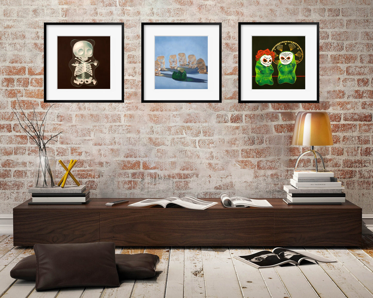 Gummy Bear Art Creepy Cute - Set of 3 Prints