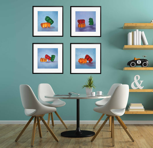 Gummy Bear Art - set of 4 Prints