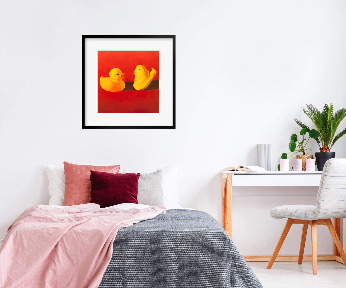 Rubber duck Peeps Art Print from oil painting - Squishy marshmallow nursery art also makes great birthday gift or wedding gift