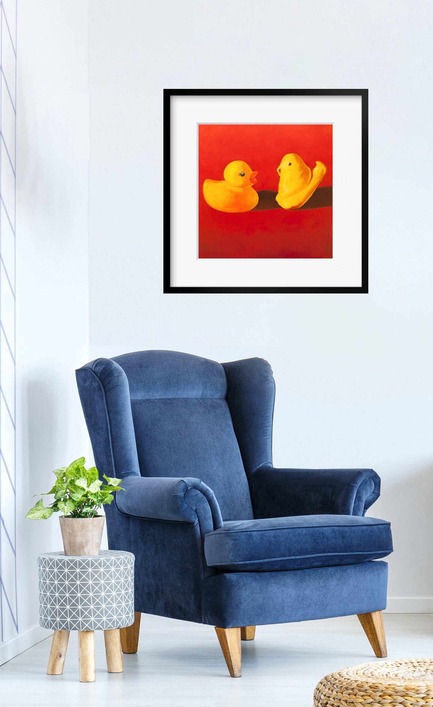 Rubber duck Peeps Art Print from oil painting - Squishy marshmallow nursery art also makes great birthday gift or wedding gift