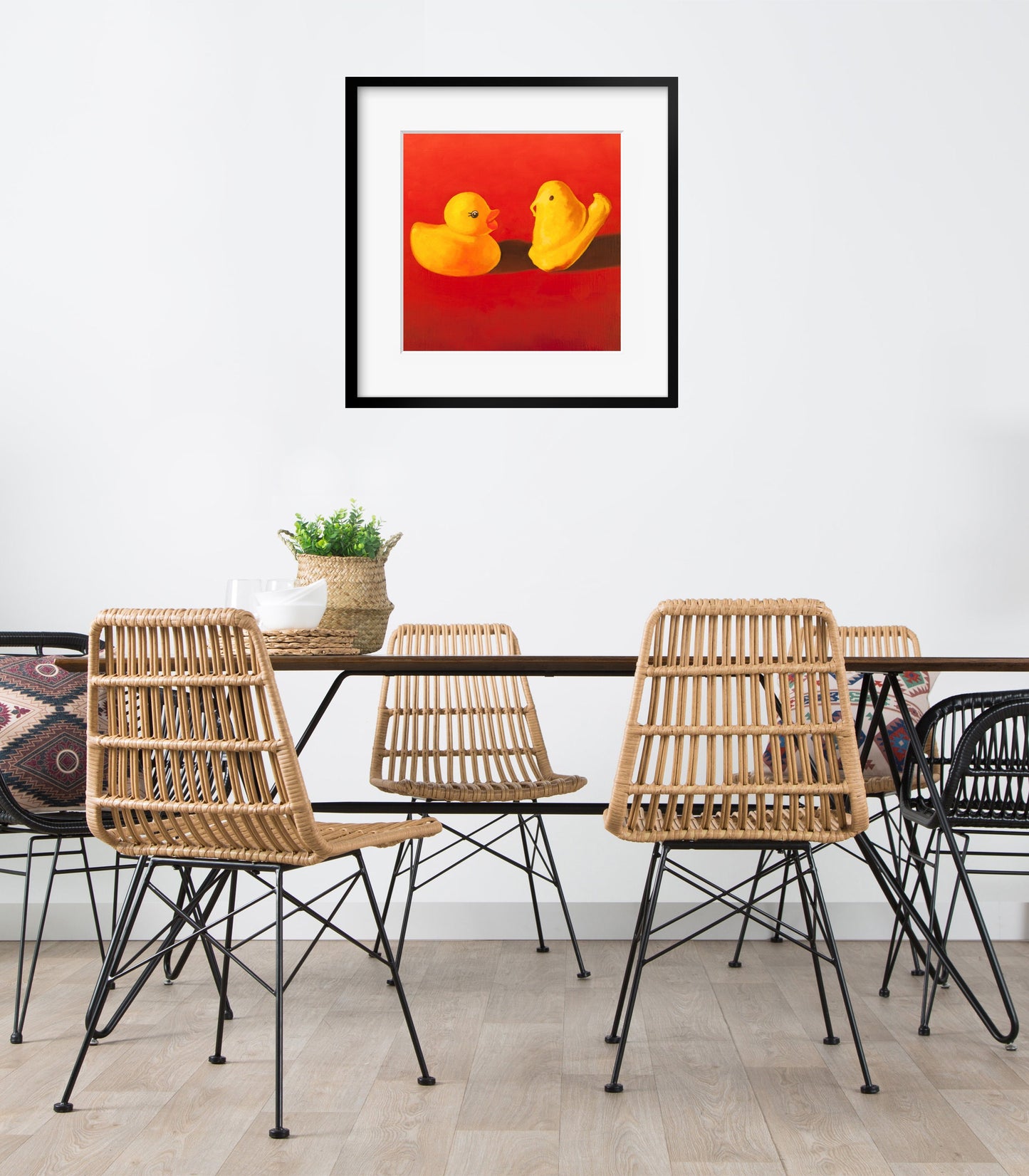 Rubber duck Peeps Art Print from oil painting - Squishy marshmallow nursery art also makes great birthday gift or wedding gift