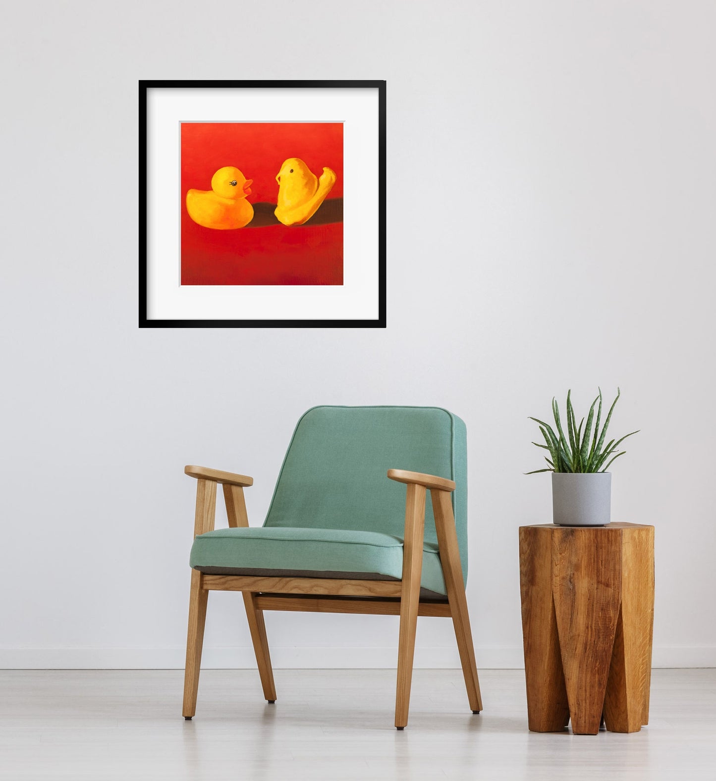 Rubber duck Peeps Art Print from oil painting - Squishy marshmallow nursery art also makes great birthday gift or wedding gift
