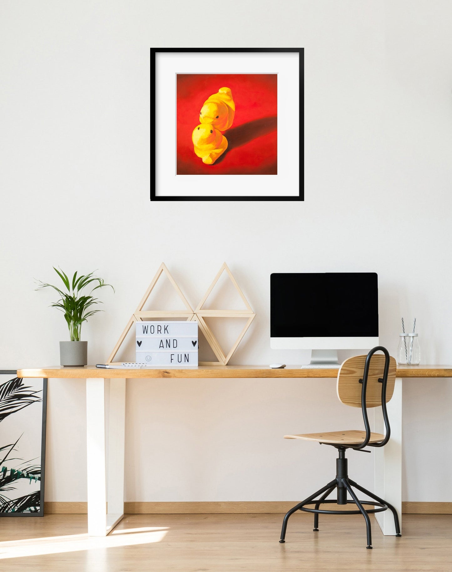 Squishy Peeps Art Print from oil painting - Marshmallow peep show makes great birthday gift or 1 year anniversary gift