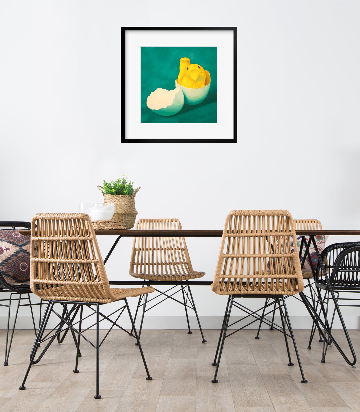 Birthday Peeps Art Print from oil painting - Funny squishy marshmallow peep for Easter basket baby shower or nursery art
