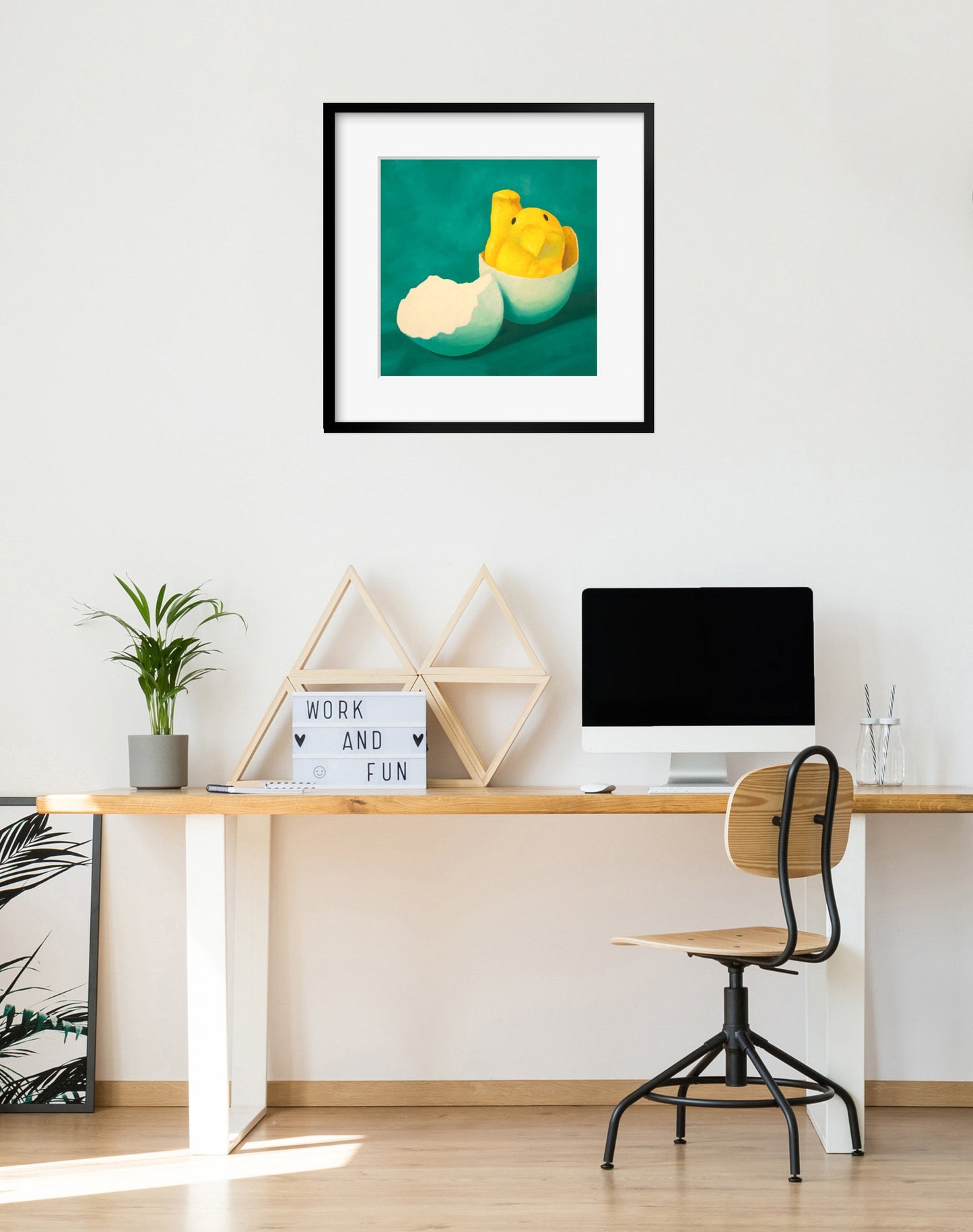 Birthday Peeps Art Print from oil painting - Funny squishy marshmallow peep for Easter basket baby shower or nursery art