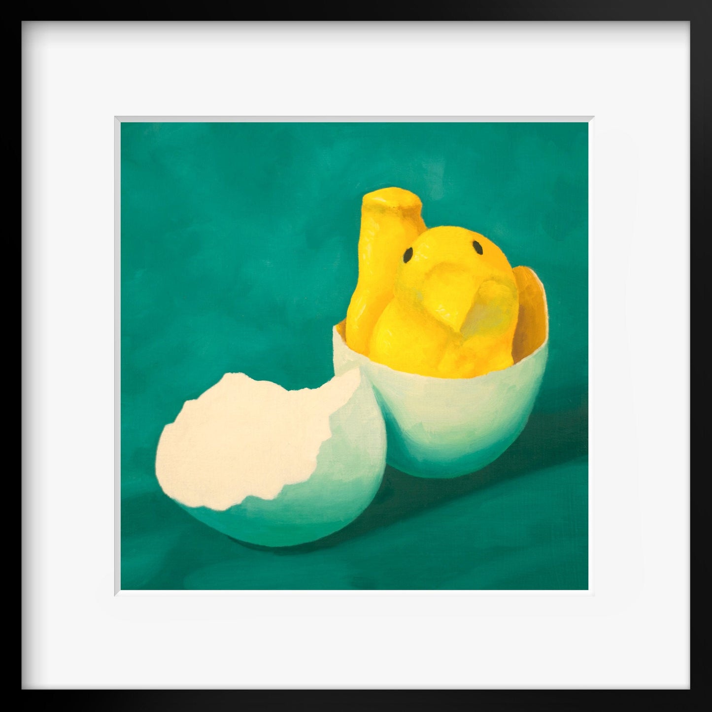 Birthday Peeps Art Print from oil painting - Funny squishy marshmallow peep for Easter basket baby shower or nursery art