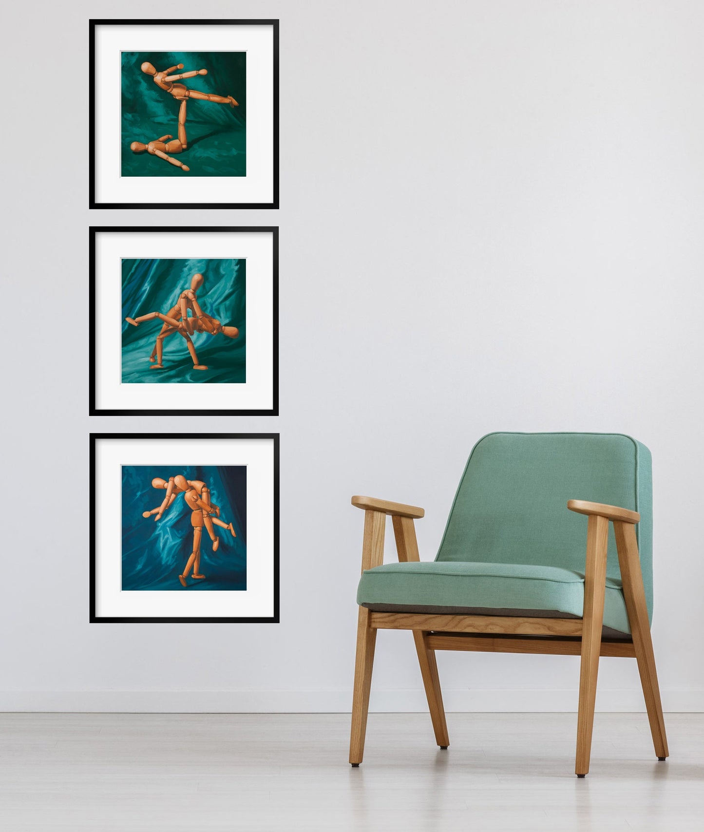 Wood Model Mannequin Art Dolls - Set of 3 Prints