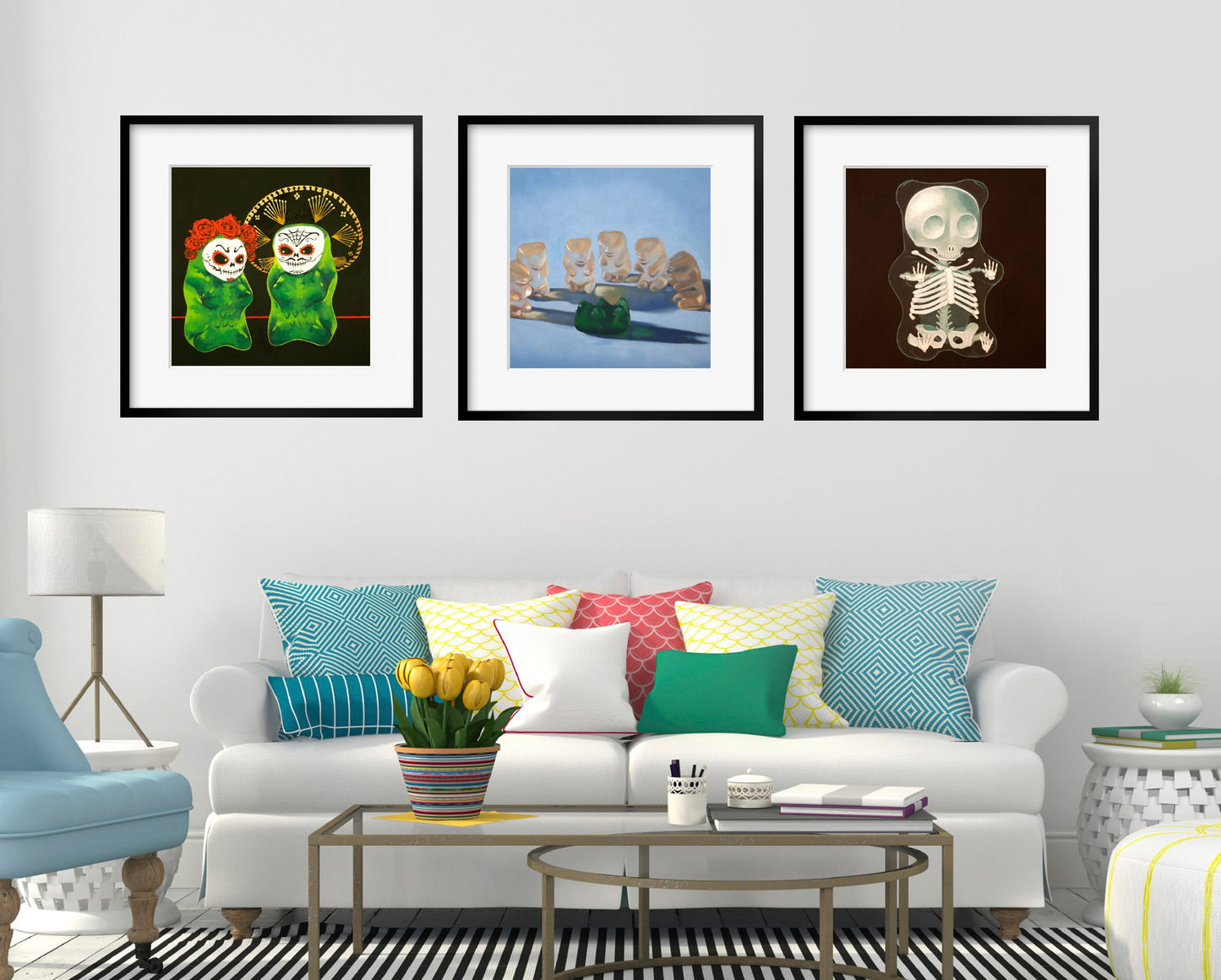 Gummy Bear Art Creepy Cute - Set of 3 Prints