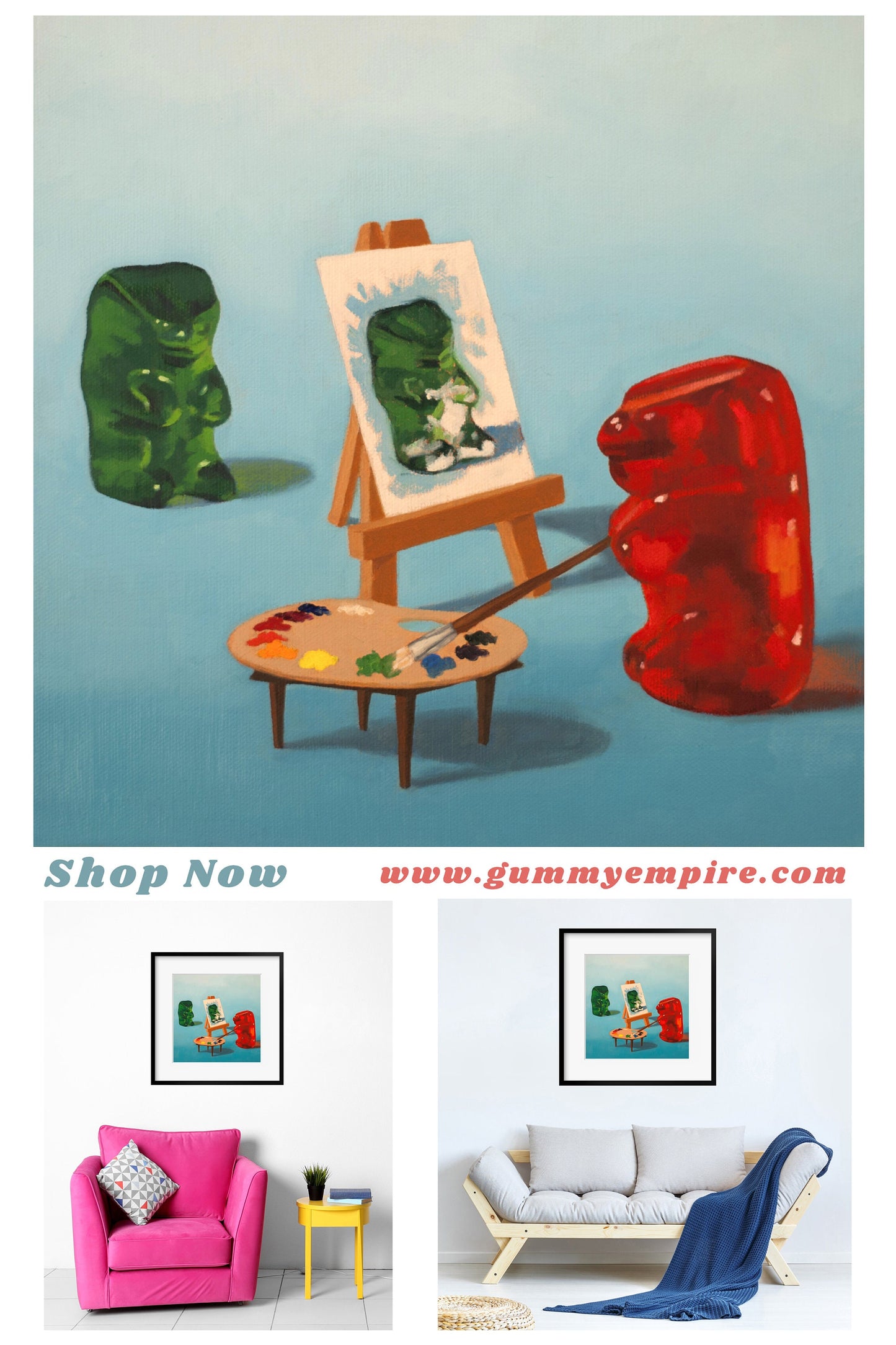 Gummy Bear Art Student - Art Print