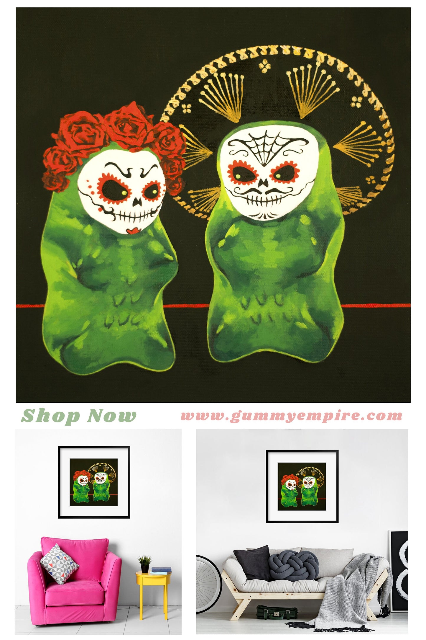Gummy Bear Day Of The Dead - art print