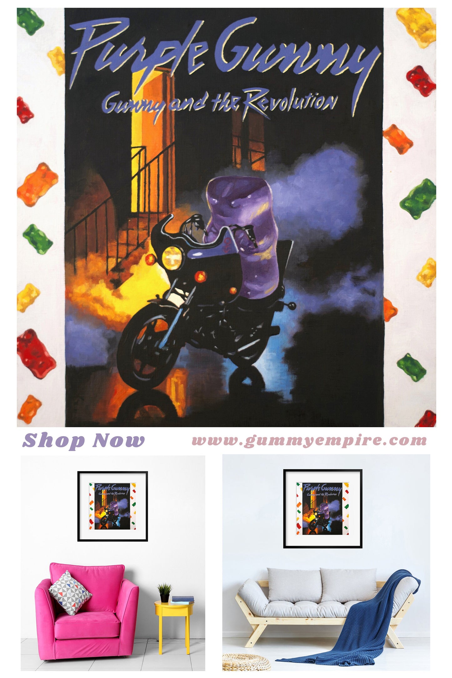 Gummy Bear Purple Rain - Art Print