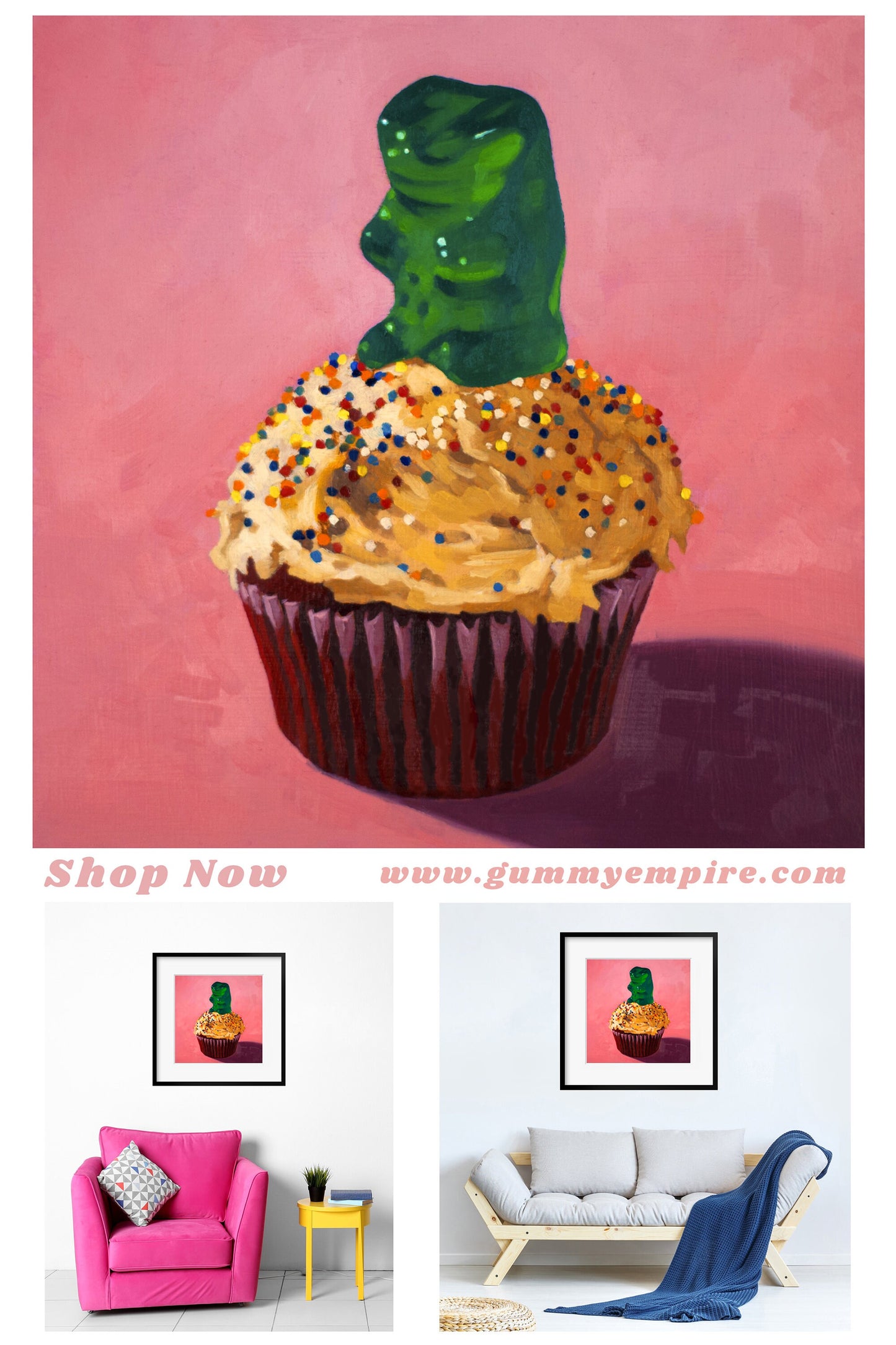 Gummy Bear Cupcake - Art Print