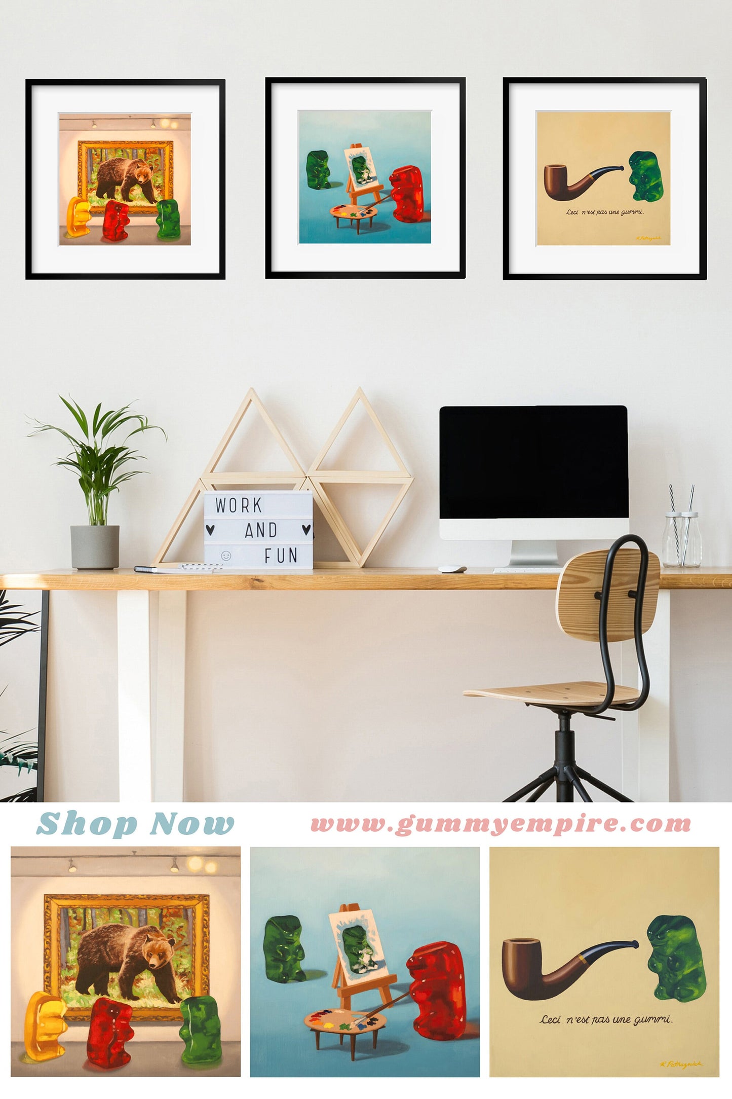 Gummy Bear Art Set of 3 Prints