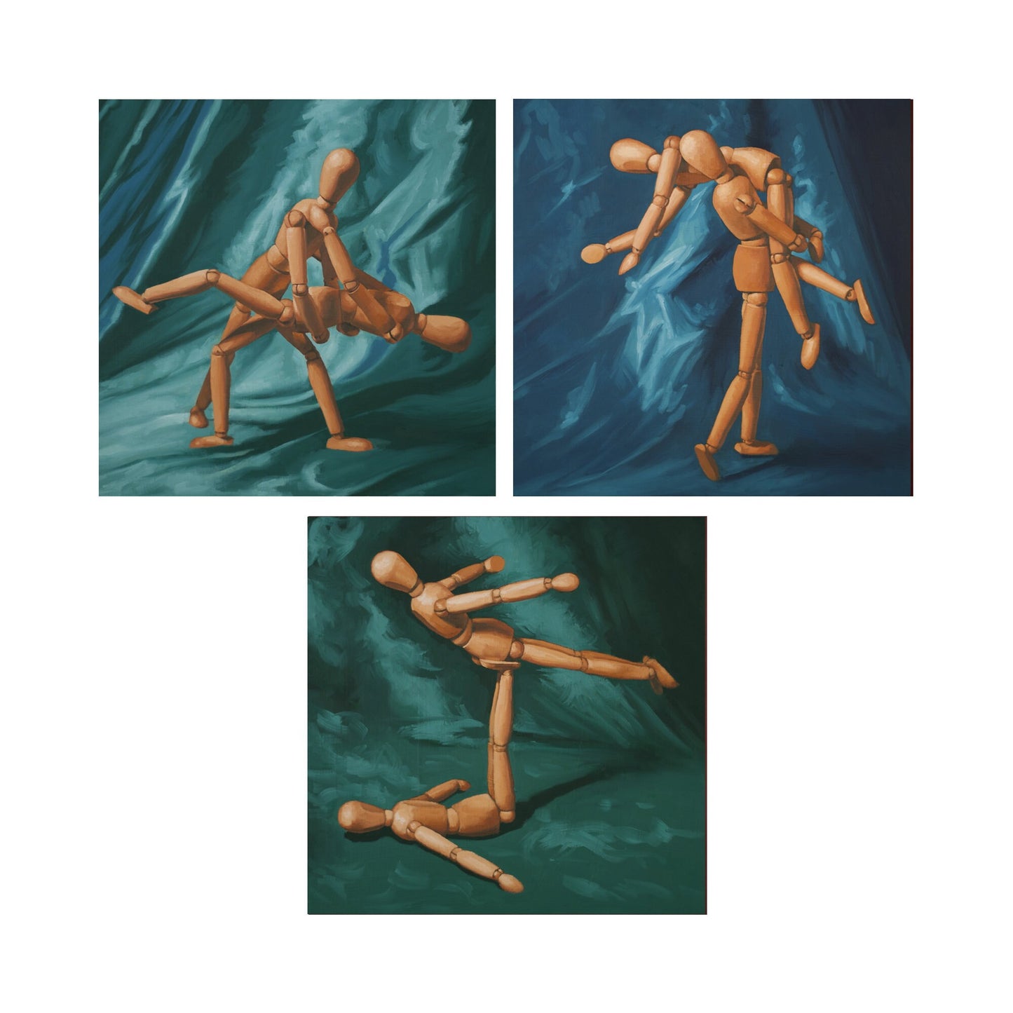 Wood Model Mannequin Art Dolls - Set of 3 Prints